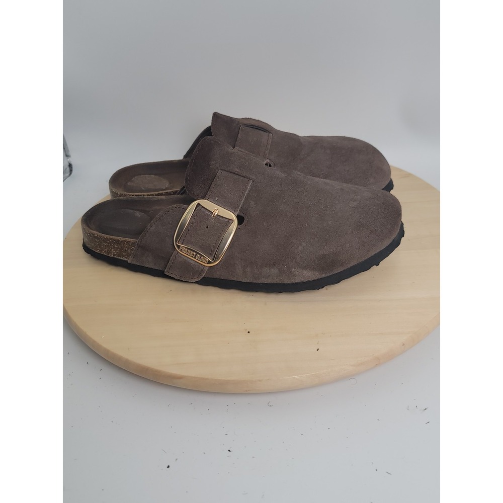 Project Cloud Suede Leather Clogs Mules Brown Comfort Slip On Shoes Women 11